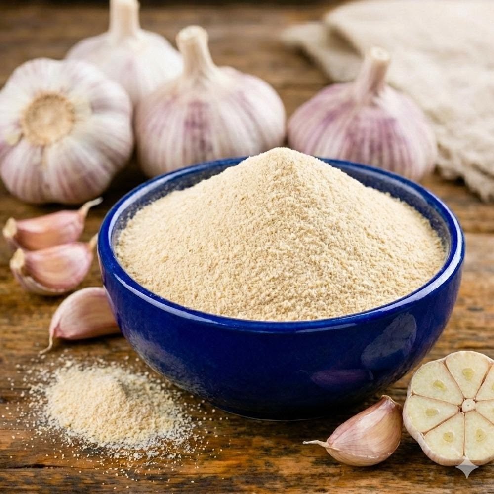 Fresh garlic and garlic powder